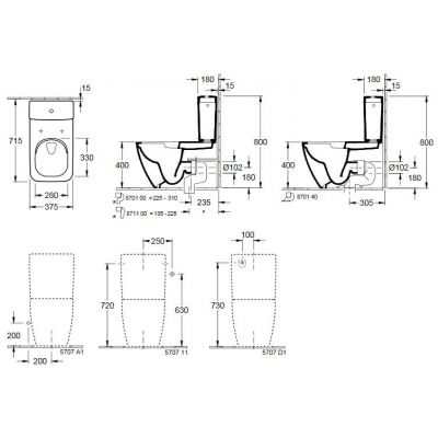 Miska kompakt WC biały 4612R001 Villeroy & Boch Venticello