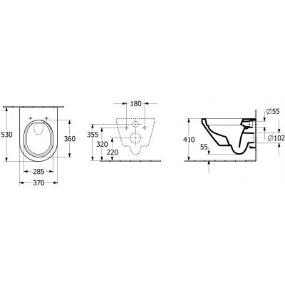 Miska WC wisząca bez kołnierza biały 5684CLR1 Villeroy & Boch Architectura