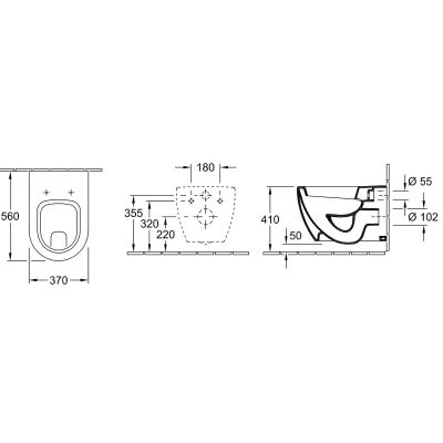 Miska WC wisząca z kołnierzem biały 66031001 Villeroy & Boch Subway
