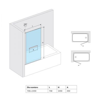 Parawan nawannowy jednoczęściowy KAAC1609730LP Actima Seria 900