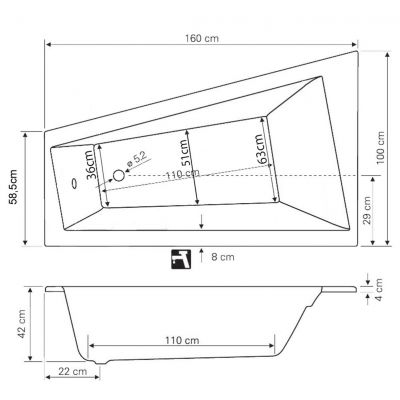 Wanna narożna G2610 Aqualine Metuje