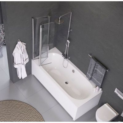 Parawan nawannowy 120 cm 3-częściowy chrom połysk/szkło przezroczyste KAAX13091200LE Axel