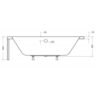 Wanna prostokątna 160x75 cm biała #WAV160PK Besco Vitae