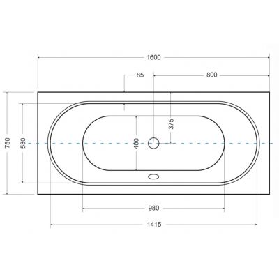 Wanna prostokątna 160x75 cm biała #WAV160PK Besco Vitae