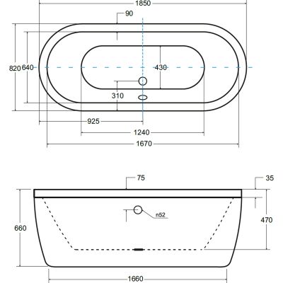 Wanna wolnostojąca 185x82 cm owalna biały #WKV185WO Besco Victoria