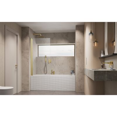 Parawan nawannowy 50 cm 1-częściowy złoty szczotkowany/szkło przezroczyste 100110509901R Radaway Nes PNJ