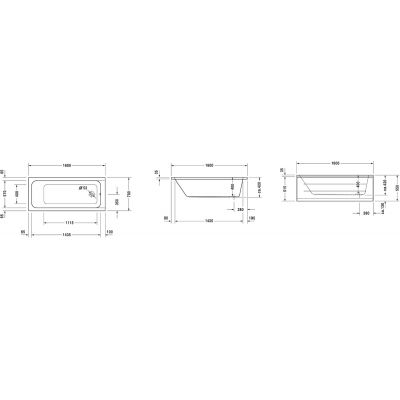 Wanna prostokątna 160x70 cm biały 700096000000000 Duravit D-Code