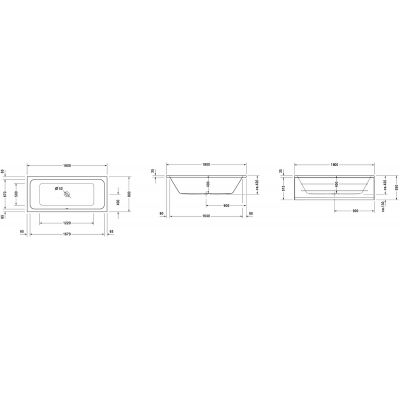 Wanna prostokątna 180x80 cm biały 700101000000000 Duravit D-Code