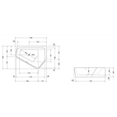 Wanna narożna 190x140 cm prawa biała 700397000000000 Duravit Paiova