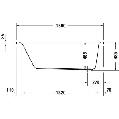 Wanna prostokątna 150x75 cm 700471000000000 Duravit D-Neo