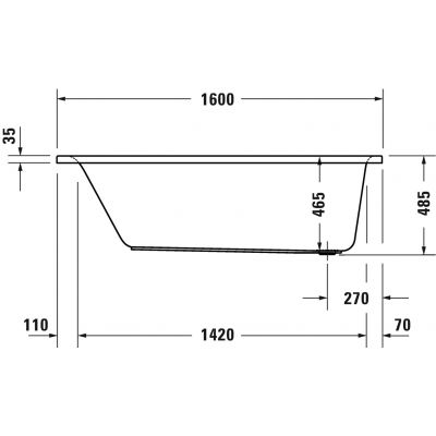 Wanna prostokątna 160x70 cm 700472000000000 Duravit D-Neo