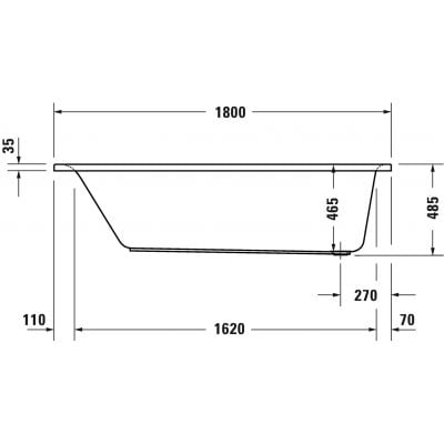 Wanna prostokątna 180x80 cm 700475000000000 Duravit D-Neo