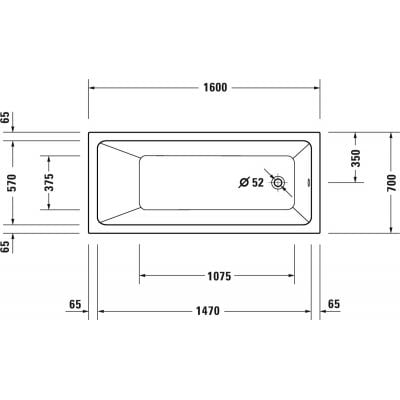 Wanna prostokątna 160x70 cm 700488000000000 Duravit No. 1