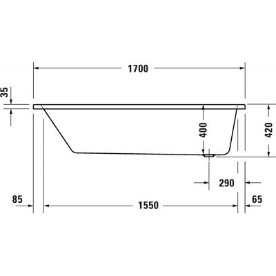 Wanna prostokątna 170x75 cm biała 700490000000000 Duravit No. 1