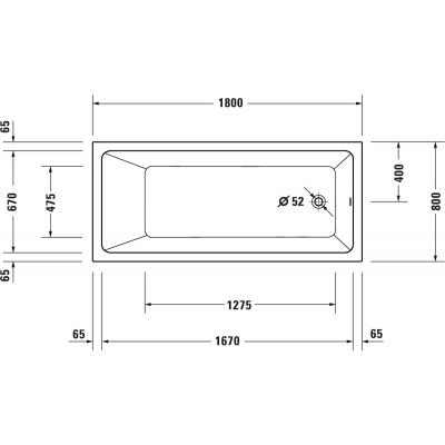 Wanna prostokątna 180x80 cm 700491000000000 Duravit No. 1