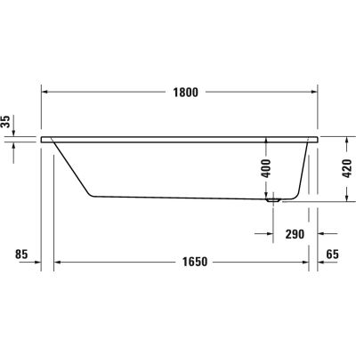 Wanna prostokątna 180x80 cm 700491000000000 Duravit No. 1
