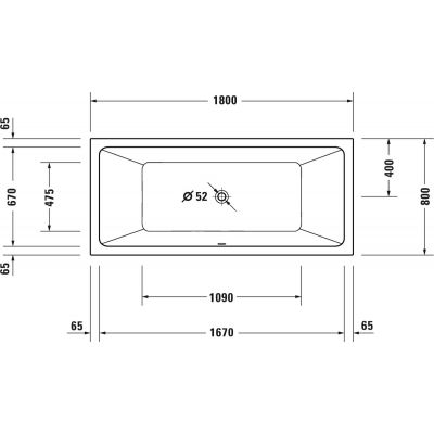 Wanna prostokątna 180x80 cm 700492000000000 Duravit No. 1