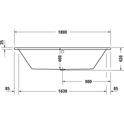 Wanna prostokątna 180x80 cm 700492000000000 Duravit No. 1