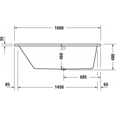 Wanna narożna 160x85 cm lewa biała 700506000000000 Duravit No. 1
