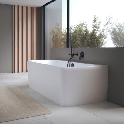 Wanna przyścienna 180x80 cm prostokątna biała 700615000000000 Duravit Qatego