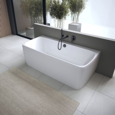 Wanna przyścienna 180x80 cm prostokątna biała 700615000000000 Duravit Qatego