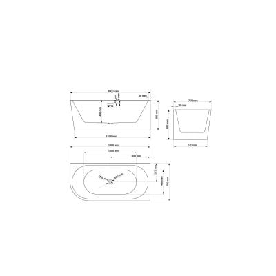 Wanna narożna 160x75 cm prostokątna biała HGR30000011 Hagser Ilsa