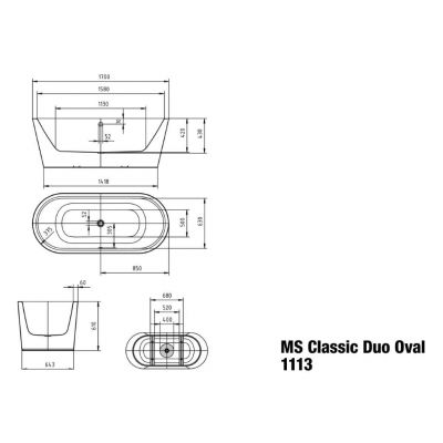 Wanna wolnostojąca 170x75 cm 202940750001 Kaldewei Meisterstück Classic Duo Oval