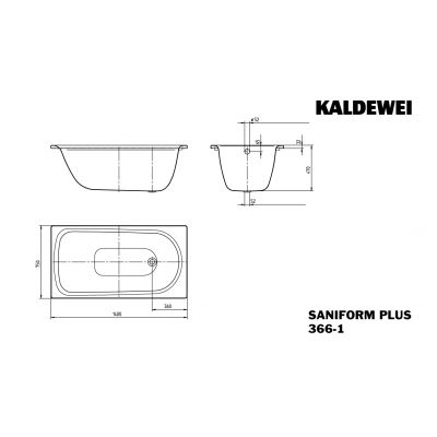 Wanna prostokątna 140x75 cm 113734010001 Kaldewei Saniform Plus