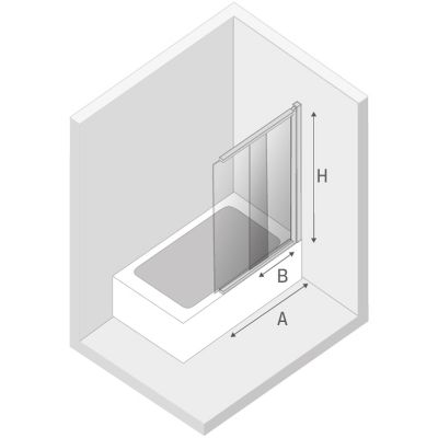 Parawan nawannowy 100 cm 2-częściowy czarny mat/szkło przezroczyste P0046 New Trendy Sensi Black