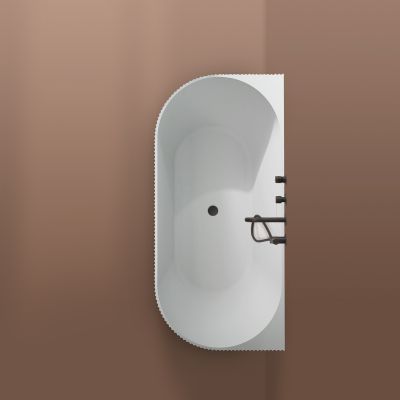 Wanna przyścienna 160x75 cm prostokątna biała 12025000 Oltens Hamnes