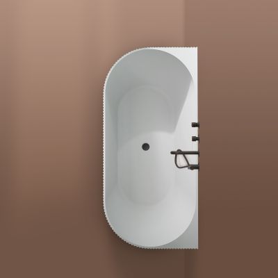 Wanna przyścienna 170x80 cm prostokątna biała 12026000 Oltens Hamnes