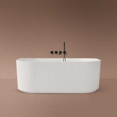 Wanna przyścienna 170x80 cm prostokątna biała 12026000 Oltens Hamnes