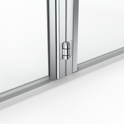 Parawan nawannowy 98 cm 2-częściowy chrom połysk/szkło przezroczyste 23204100 Oltens Fulla