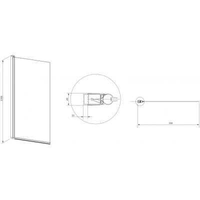 Parawan nawannowy jednoczęściowy XHE85BLTR Omnires Kingston