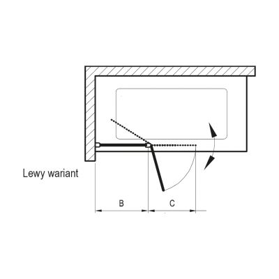 Parawan nawannowy 2-częściowy 7QLA0C00Z1 Ravak Chrome