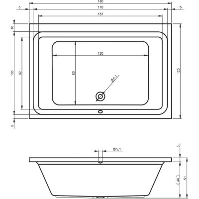 Wanna prostokątna 180x120 cm B064001005 Riho Castello