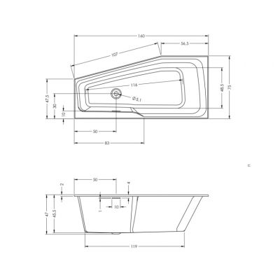 Wanna narożna 160x75 cm lewa biała B112006005 Riho Rethink Space