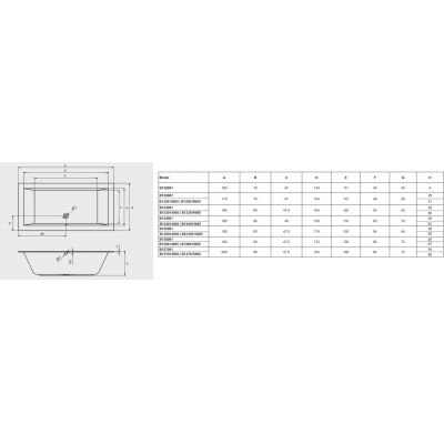 Wanna prostokątna 180x90 cm biała B134001005 Riho Lugo