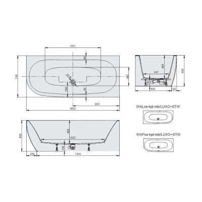 Wanna narożna 160x75 cm prawa biała 632370105001000Np Sanplast Luxo