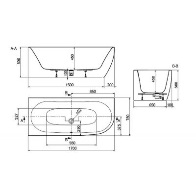 Wanna z obudową 170x75 cm lewa biała 632370112001010 Sanplast Luxo