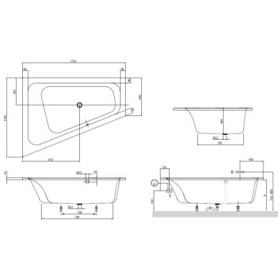 Wanna narożna 175x135 cm lewostronna biały UBA175LFS9LIV01 Villeroy & Boch Loop & Friends