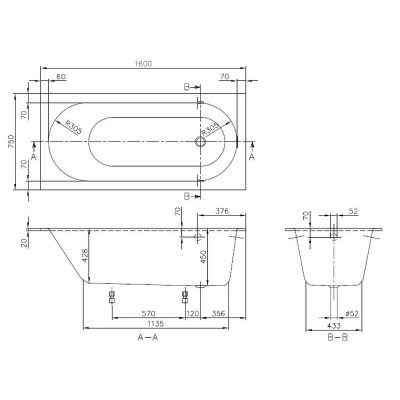 Wanna prostokątna 160x75 cm UBQ160OBE2V01 Villeroy & Boch Oberon
