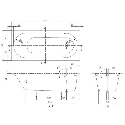 Wanna prostokątna 170x75 cm biały UBQ170OBE2V01 Villeroy & Boch Oberon