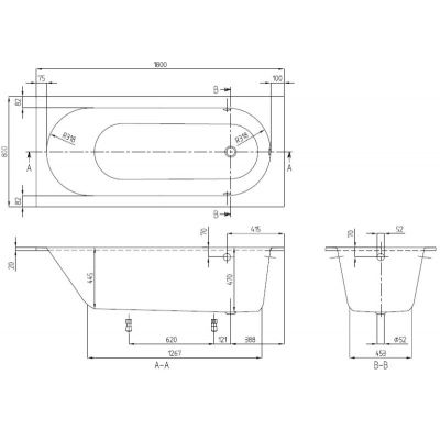 Wanna prostokątna 180x80 cm biały UBQ180OBE2V01 Villeroy & Boch Oberon