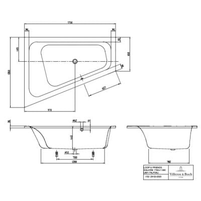 Wanna z hydromasażem 175x135 cm asymetryczna biała UHE175LFSLA1V01 Villeroy & Boch Loop & Friends