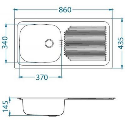 Zlewozmywak stalowy 86x43.5 cm 1008843 Alveus Basic