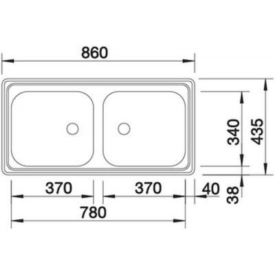 Zlewozmywak stalowy 86x43.5 cm 500372 Blanco Top