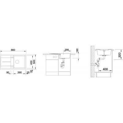 Zlewozmywak granitowy 86x50 cm 518871 Blanco Metra 5 S