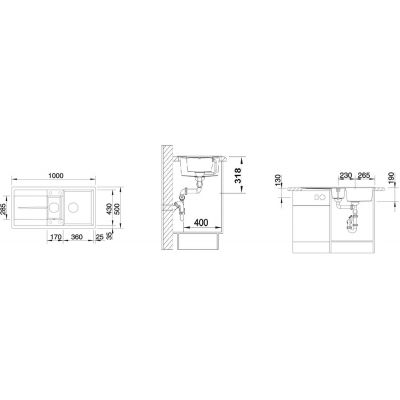 Zlewozmywak granitowy 100x50 cm 515045 Blanco Metra 6 S