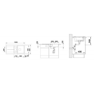 Zlewozmywak granitowy 100x50 cm 518878 Blanco Metra 6 S